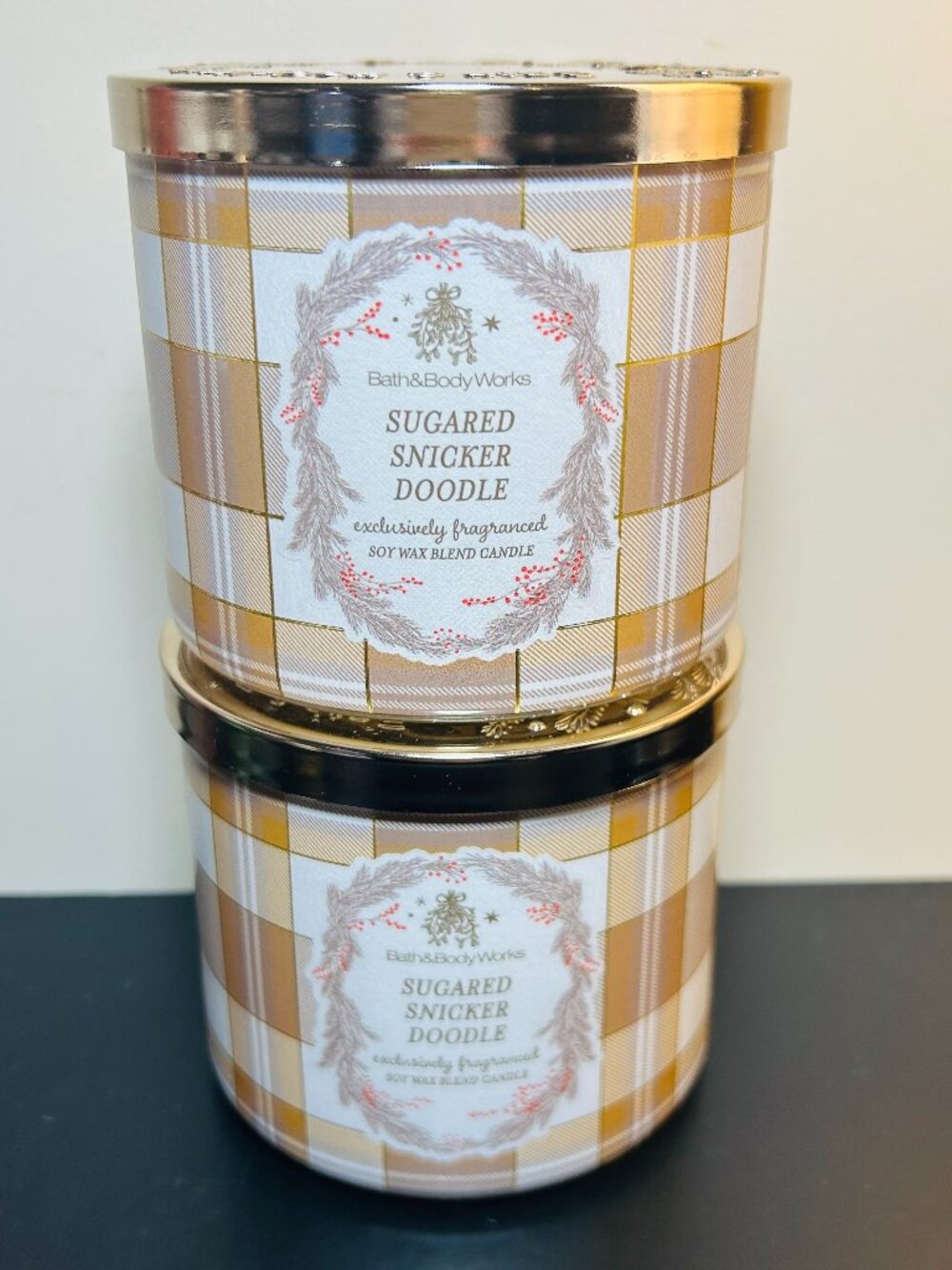 (2) Bath & Body Works Sugared Snickerdoodle 14.5 oz. 3-Wick Candles NEW